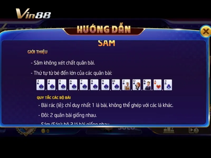 Hướng dẫn chơi Sâm dễ hiểu trên Vin88