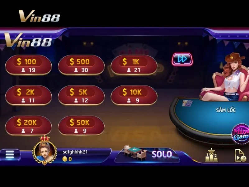 Vin88 luôn tổ chức rất nhiều bàn Sâm online
