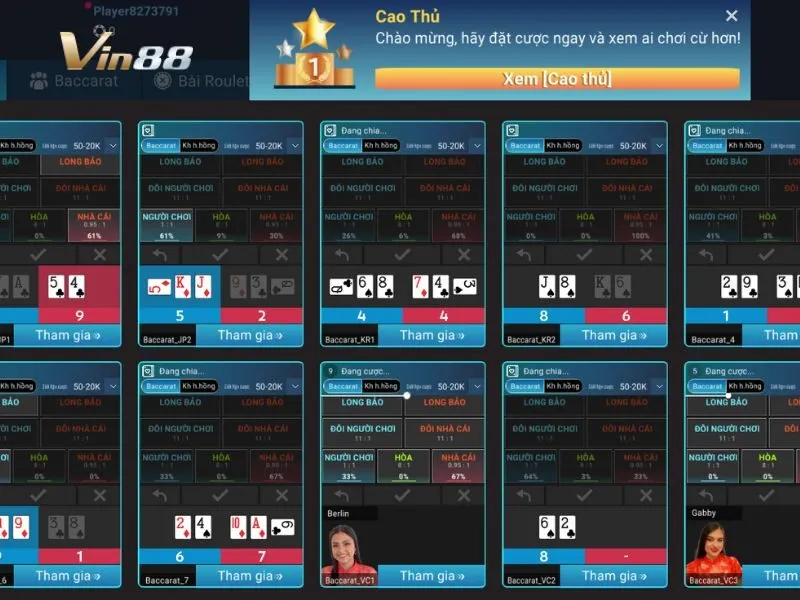 Bonus Baccarat Vin88 là phiên bản bài Bac thưởng hấp dẫn nhất