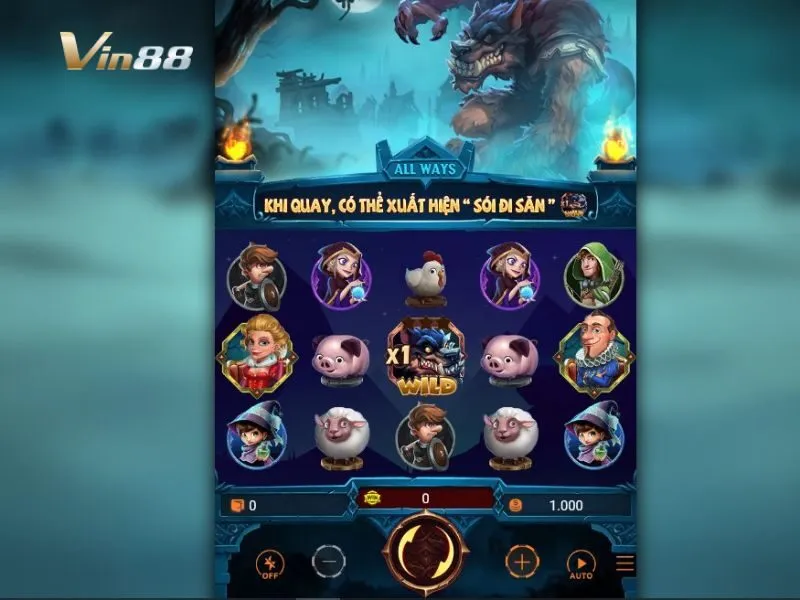 Hình ảnh giao diện game quay cuộn Ma Sói